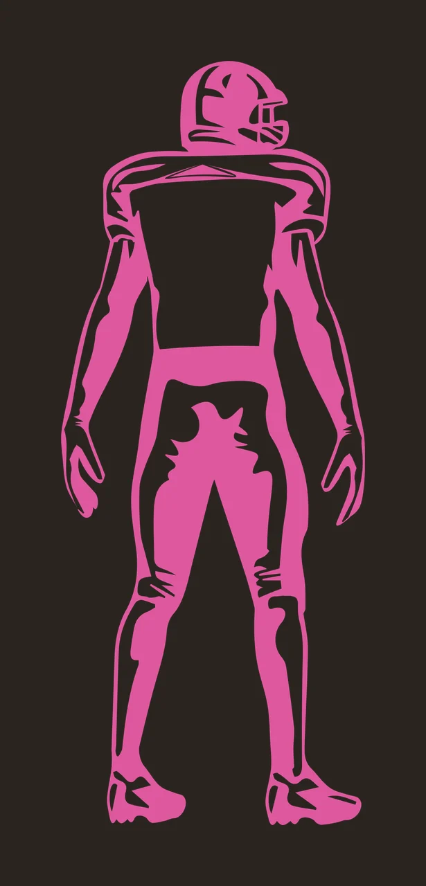 Football American Player Rear View Silhouette standing helmet contrast preview thumbnail