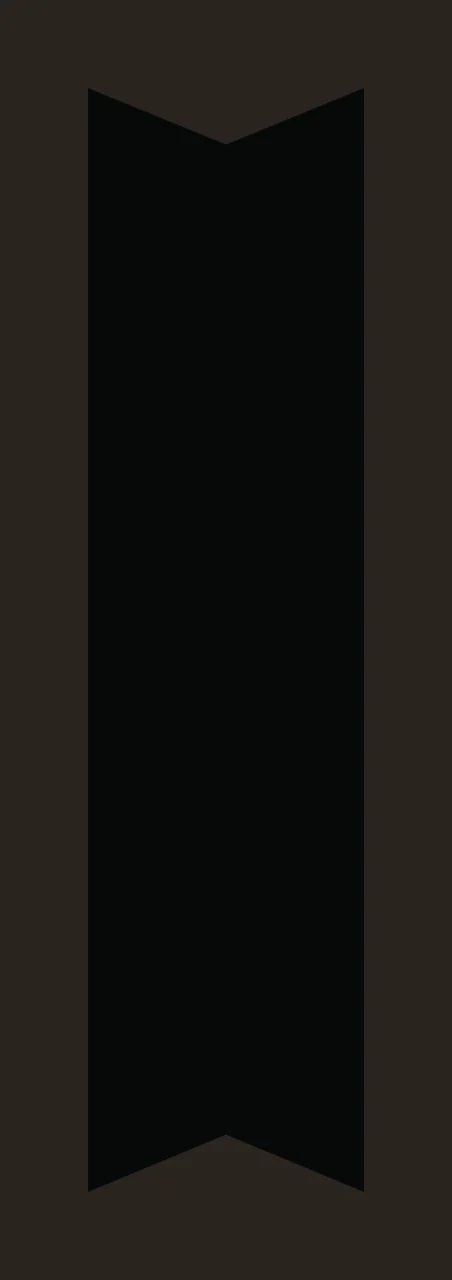 Tall Vertical Black Notched Banner With V Cut ribbon white contrast preview thumbnail