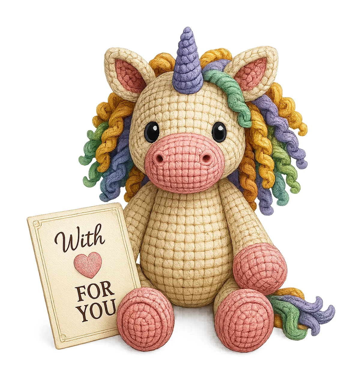 Magical Crochet Rainbow Unicorn Baby Girl Plush Toy Design