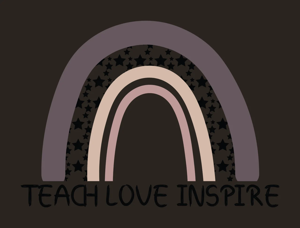 Rainbow Teach Love Inspire Star Silhouette and text Layered contrast preview thumbnail