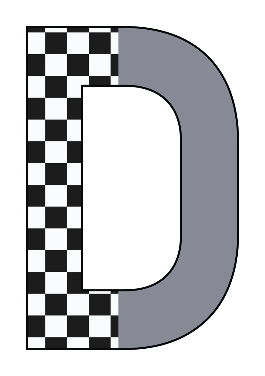 Can Glass Wrap D Letter Checkered Pattern Half