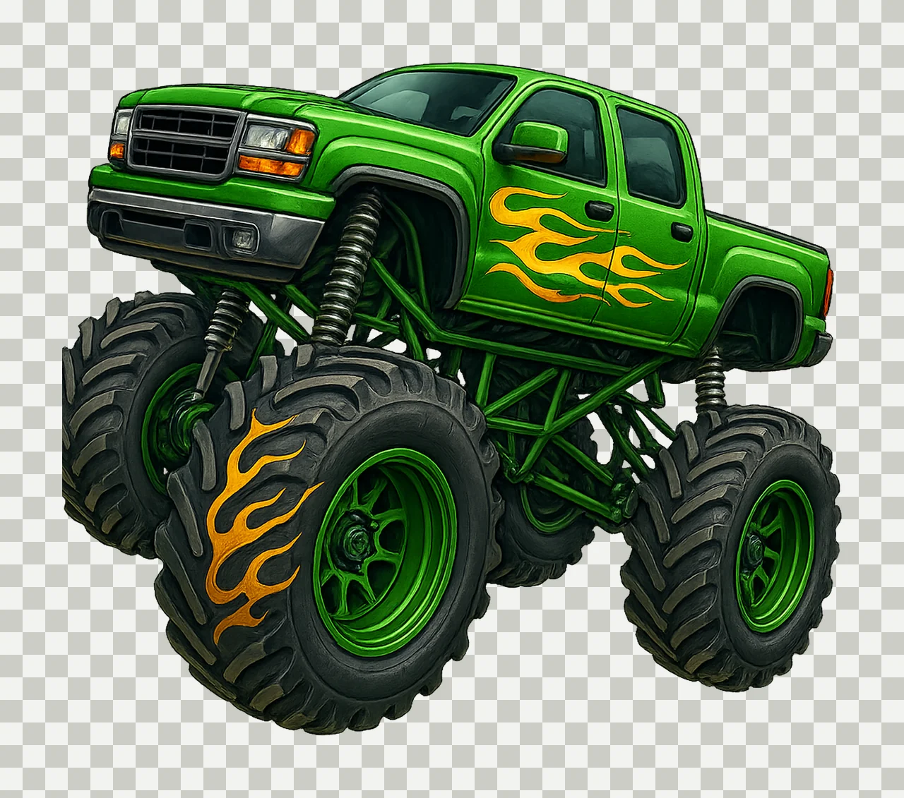 Monster Truck Sublimation Design Western Truck Monster transparency and detail preview thumbnail