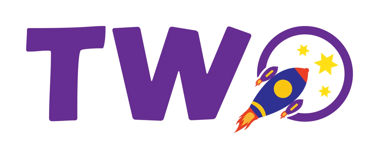 Space Two Text With Rocket Graphic