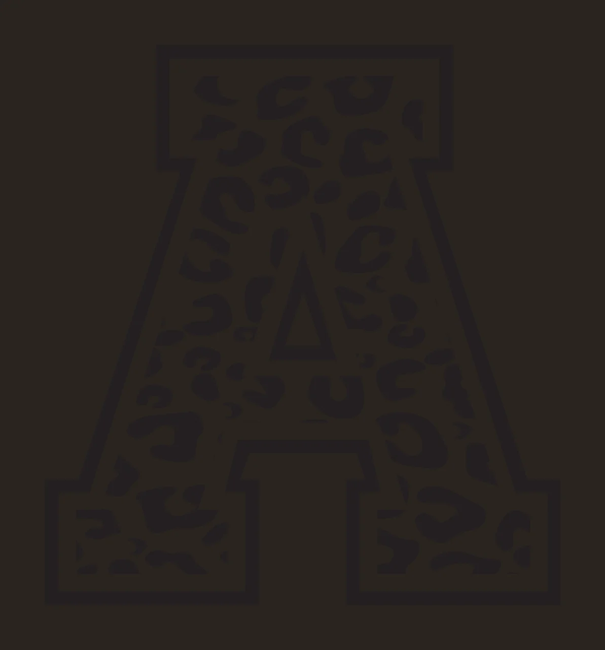Black Varsity Half Font Leopard Character 36 print animal cheetah contrast preview thumbnail