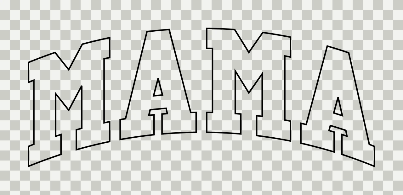 Mama Text With Typography And Arch transparency and detail preview thumbnail
