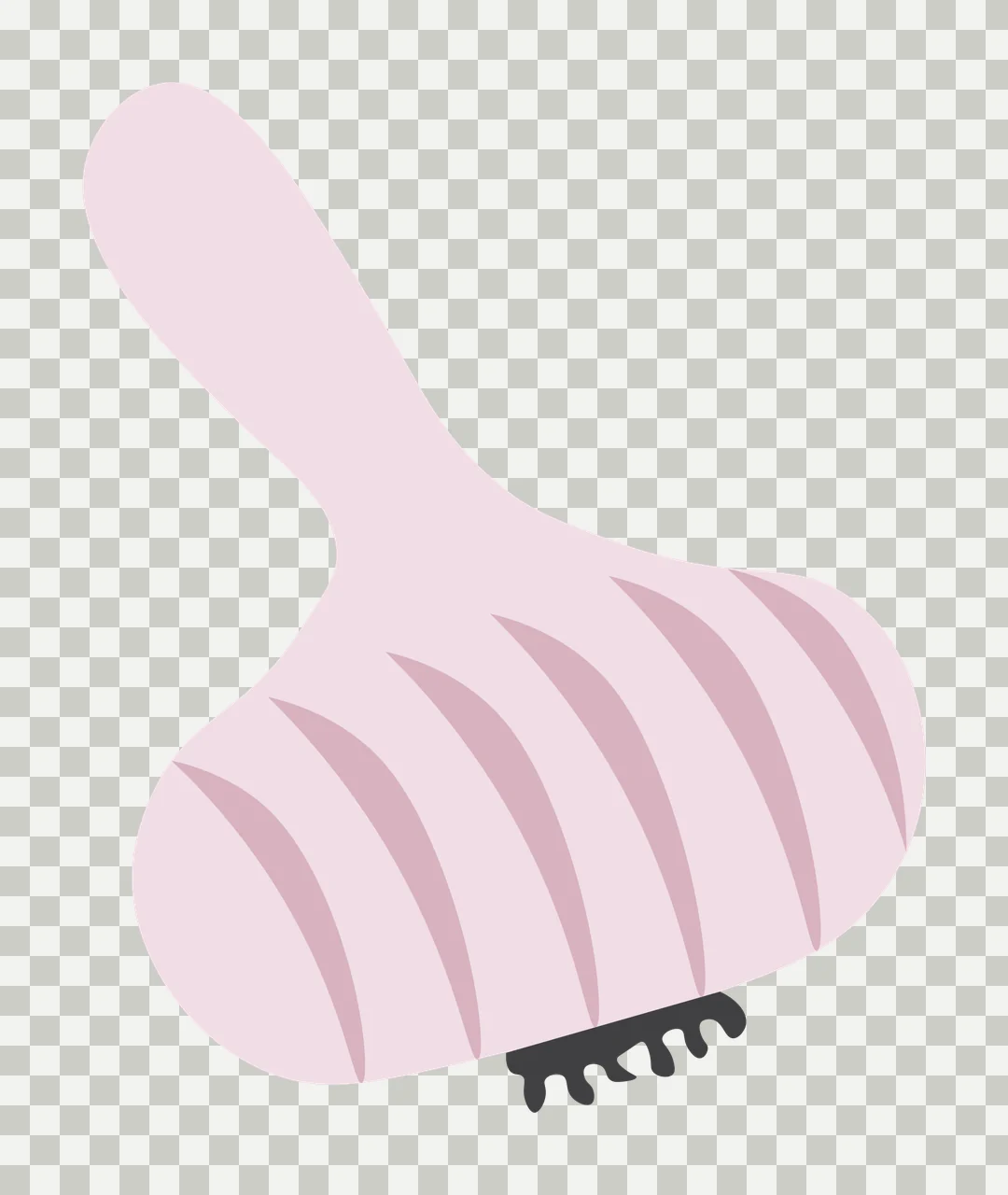 Garlic bulb Illustration with stem, roots and clove lines in pink, dusty rose and grey transparency and detail preview thumbnail