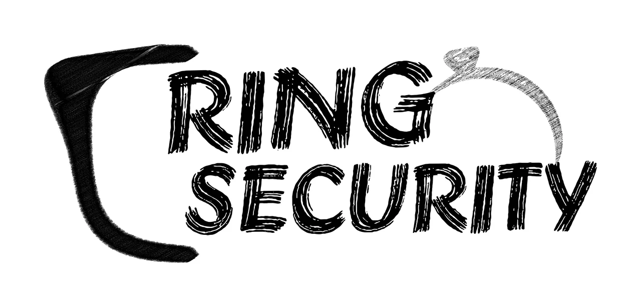 Logo Ring Security Graphic Text Design illustrated black white