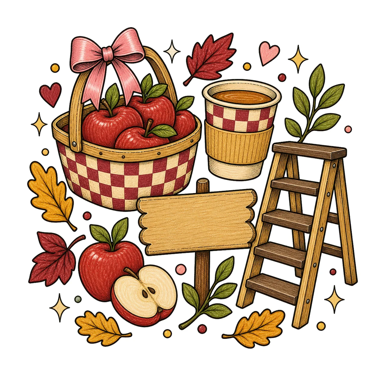 apple picking 02 preppy checker sublimation instant shirt