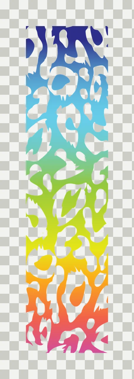 Rainbow leopard print with animal spots rainbow gradient vertical strip and vibrant animal print in blue cyan and green transparency and detail preview thumbnail