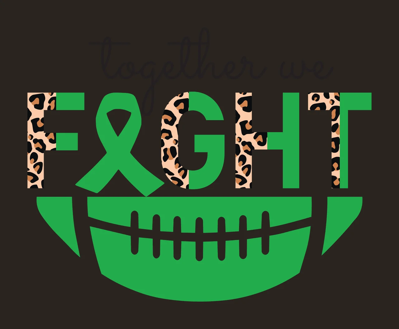 Awareness Together We Fight Football Art support ribbon graphic symbol contrast preview thumbnail