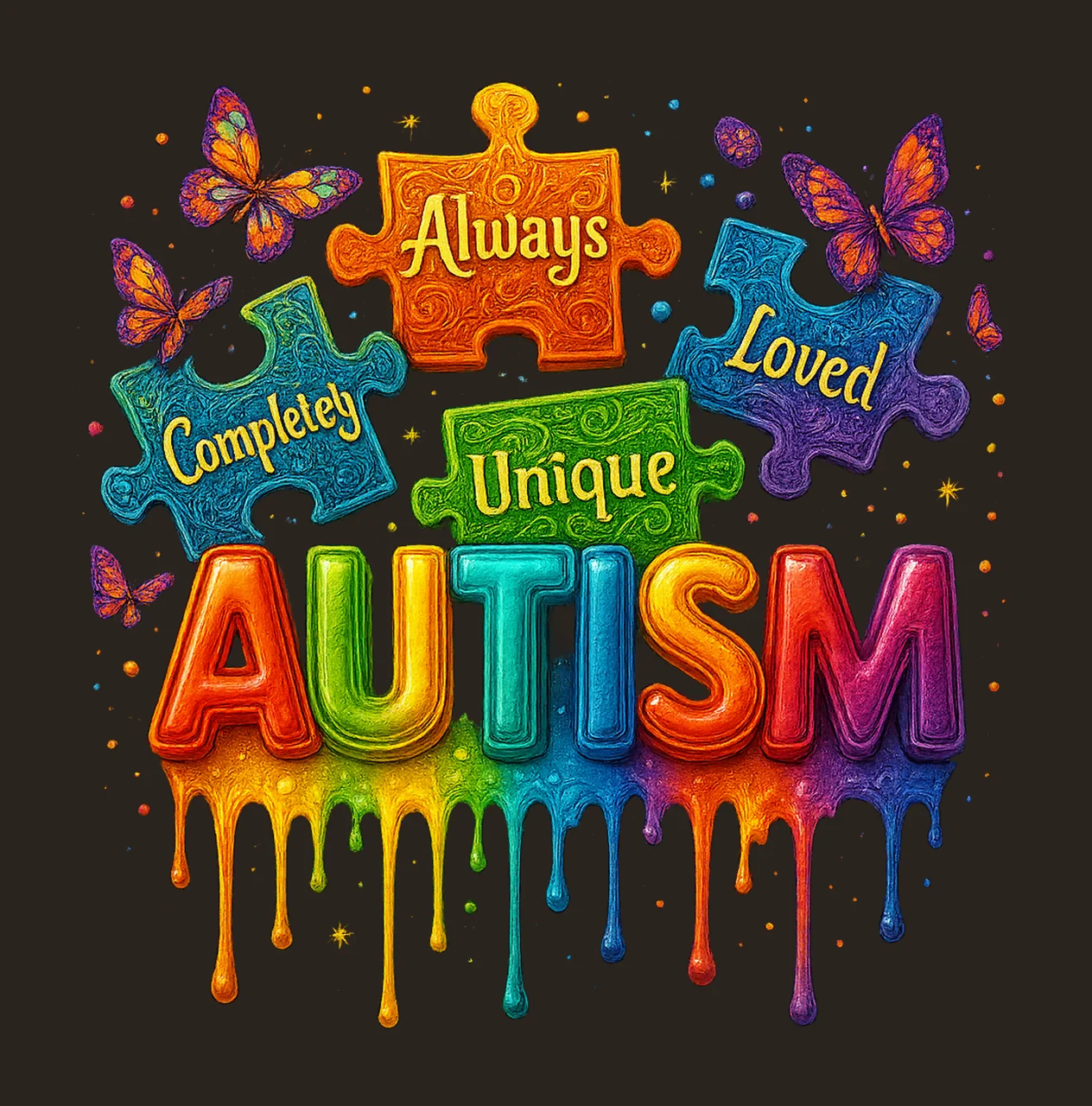 Autism Awareness Puzzle Piece Rainbow Design Sublimation contrast preview thumbnail