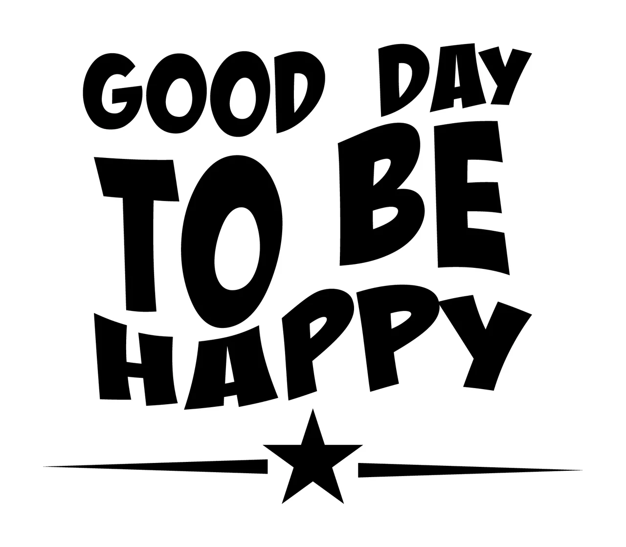Can Glass Wrap Good Day To Be Happy star horizontal lines typographic