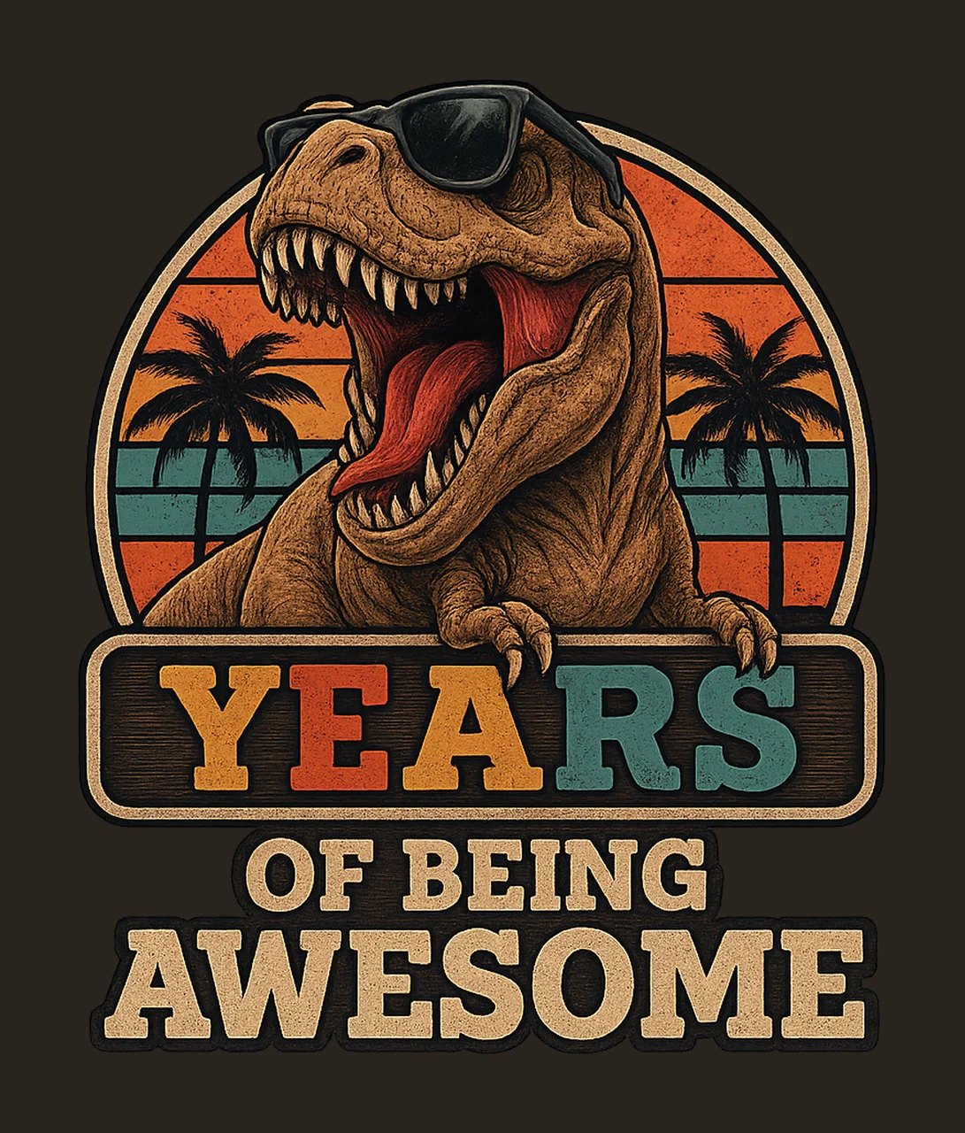 Five saurus birthday Rex dino 5th birthday boy dinosaur contrast preview thumbnail