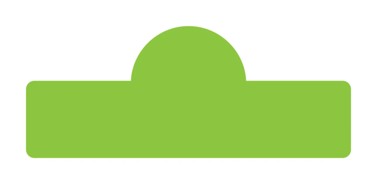 Horizontal Black Rectangle Shape With A Semi Circle semicircle