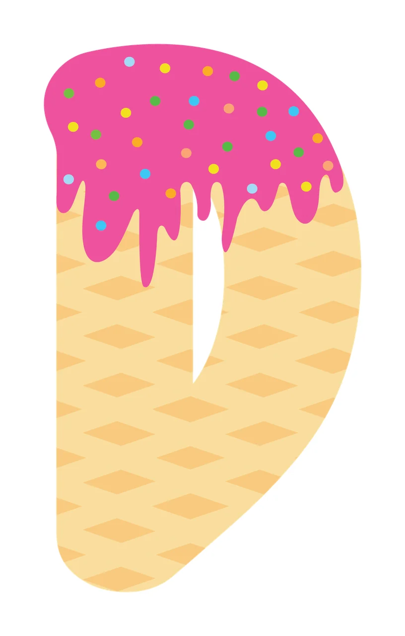 Ice Cream Font Character 22 scalable logo design icon