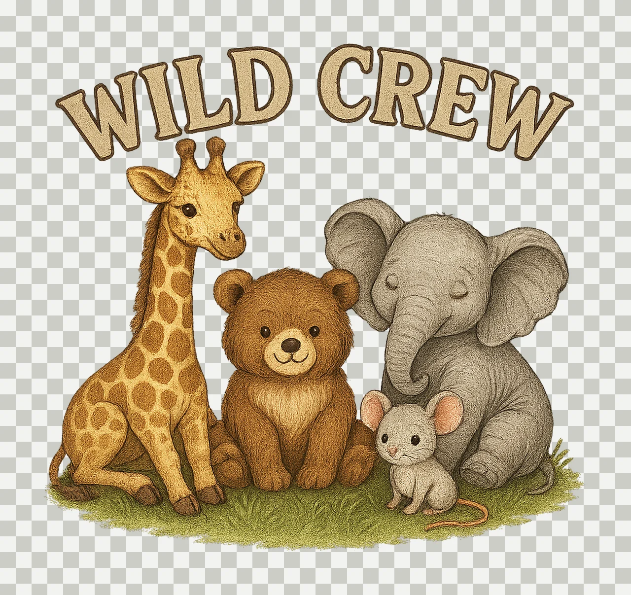 Baby Jungle Animals Artwork Zoo Crew Cute Animal Sublimation transparency and detail preview thumbnail