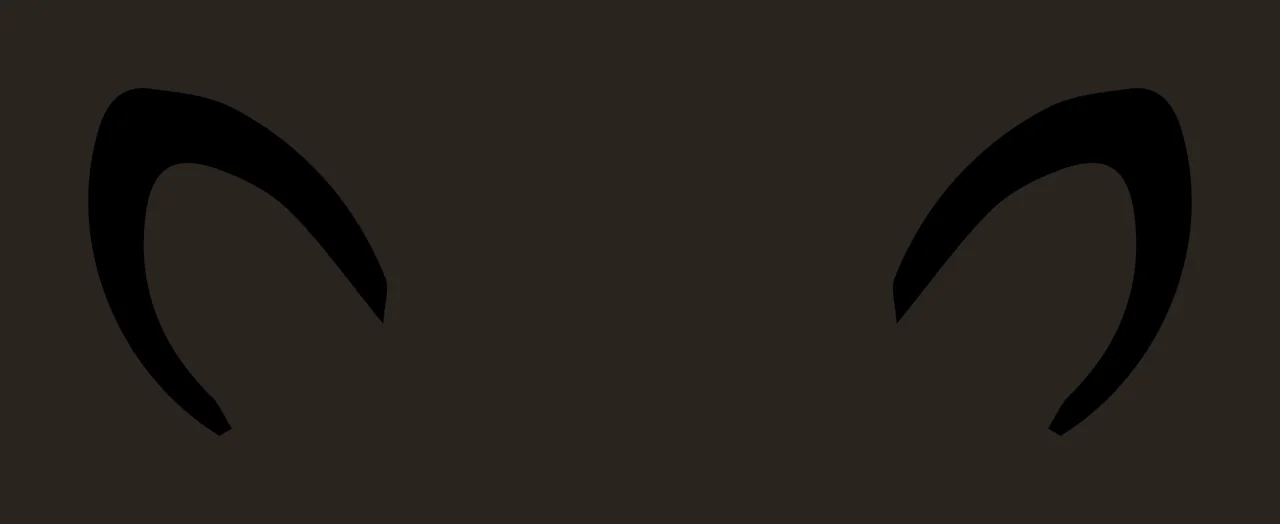 Pair Of Symmetrical Black Curved Pointed Ear Silhouettes ears contrast preview thumbnail