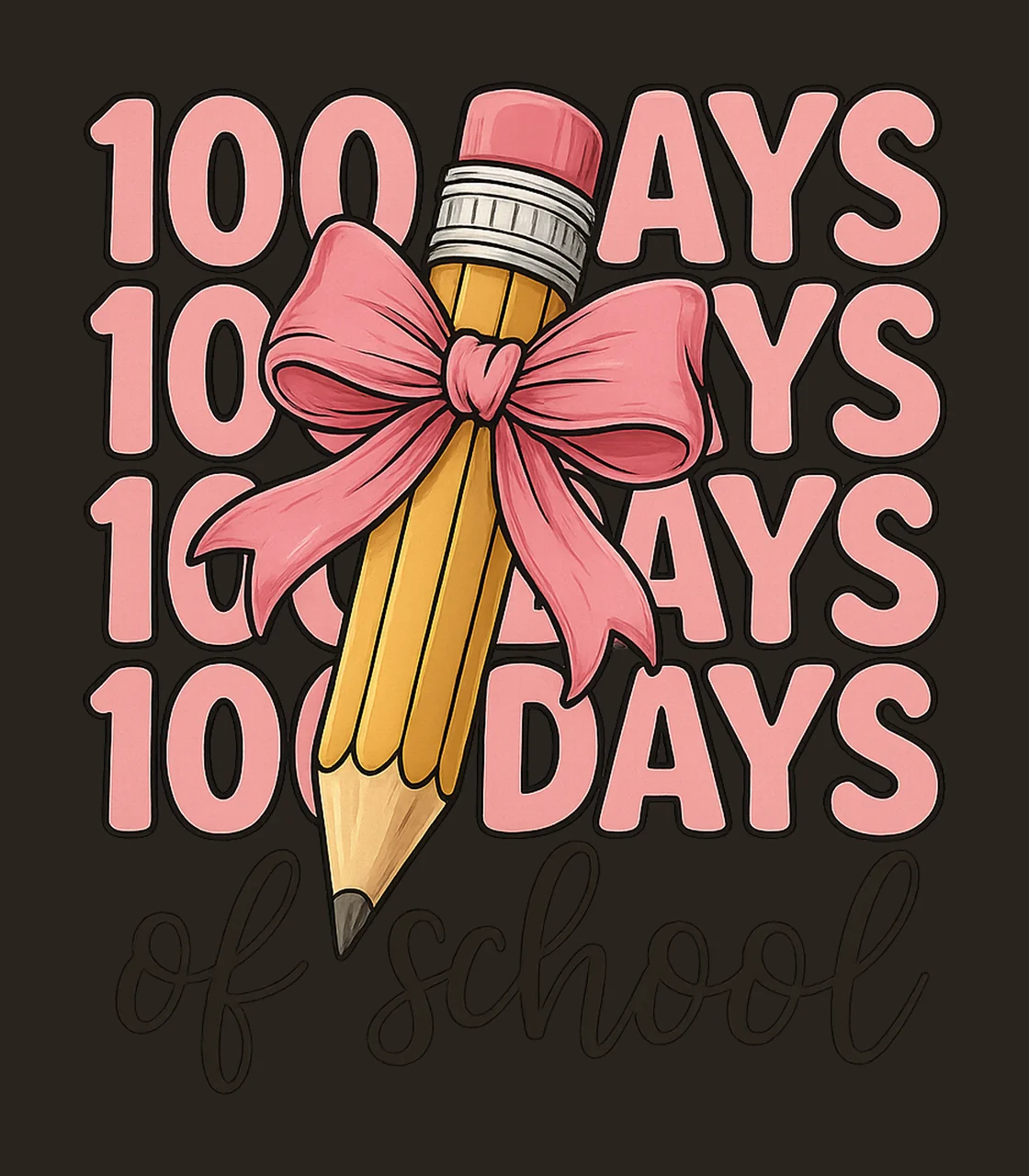 100 Days of School Coquette Bows Pink Teacher 100 Days contrast preview thumbnail