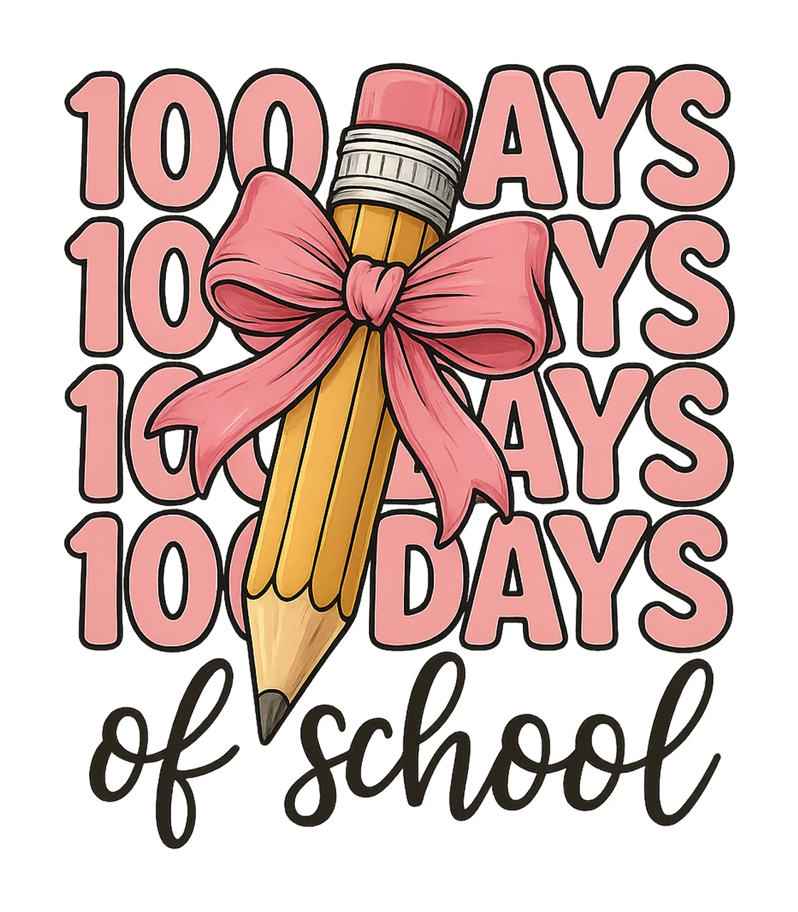 100 Days of School Coquette Bows Pink Teacher 100 Days