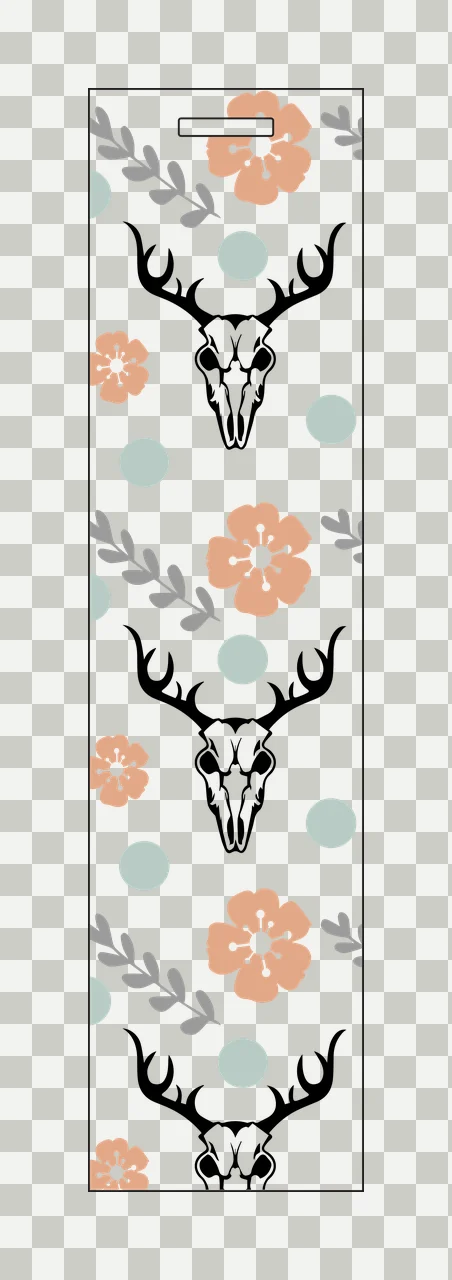 Deer Skull Floral Pattern Wallpaper Style skulls repeating transparency and detail preview thumbnail
