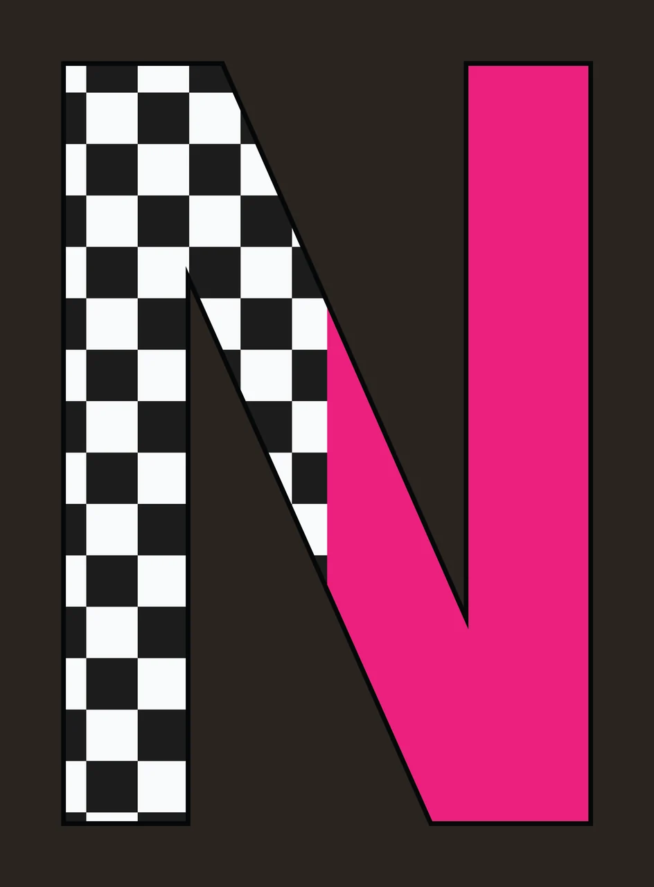 Can Glass Wrap N Letter Checkerboard And Pink contrast preview thumbnail