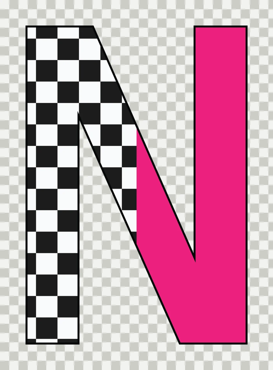 Can Glass Wrap N Letter Checkerboard And Pink transparency and detail preview thumbnail