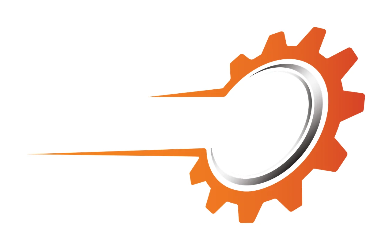Black Gear Icon With Motion Lines minimalist white cog speed