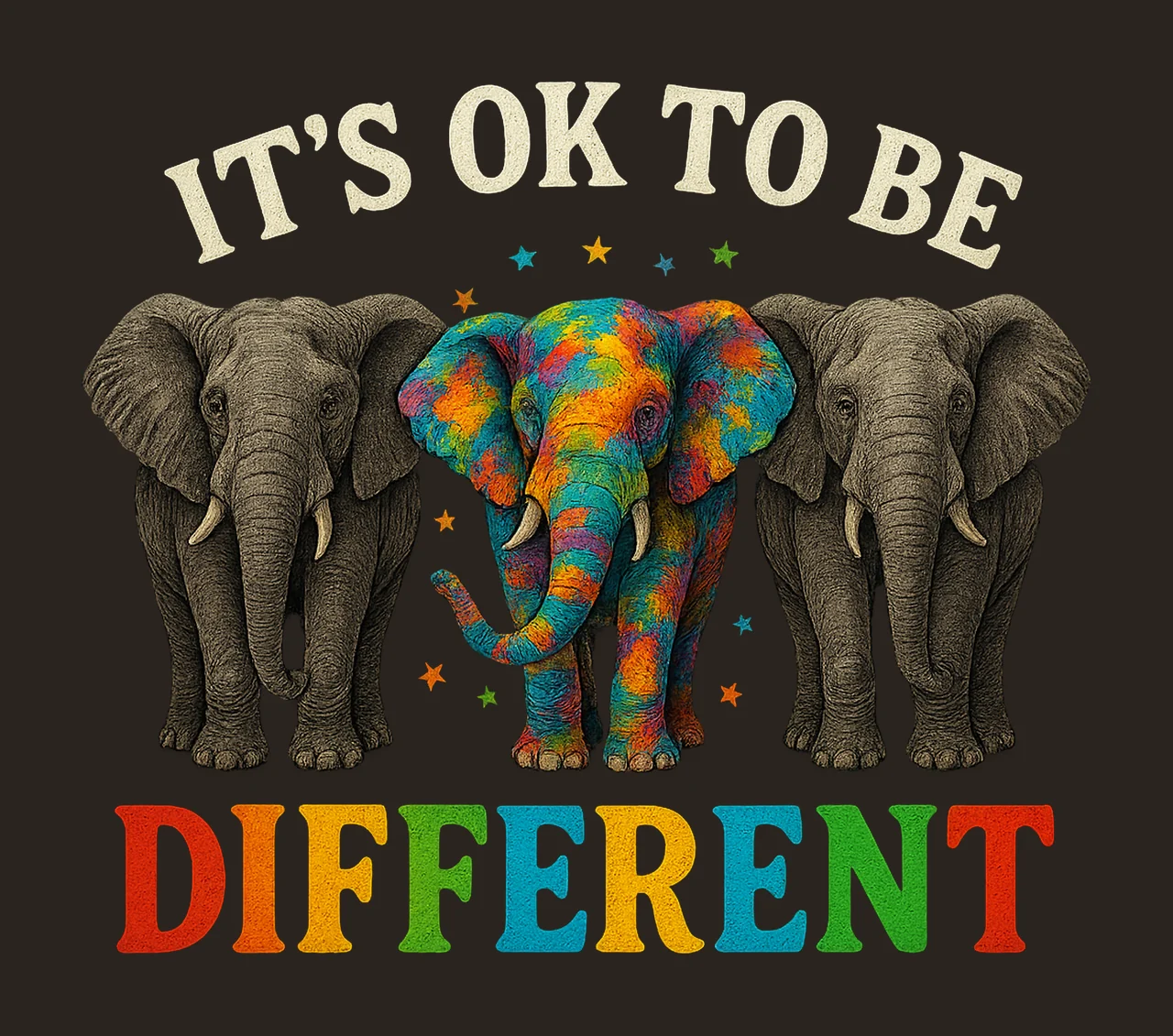 Its Ok To Be Different Highland Cow Autism Awareness Design contrast preview thumbnail