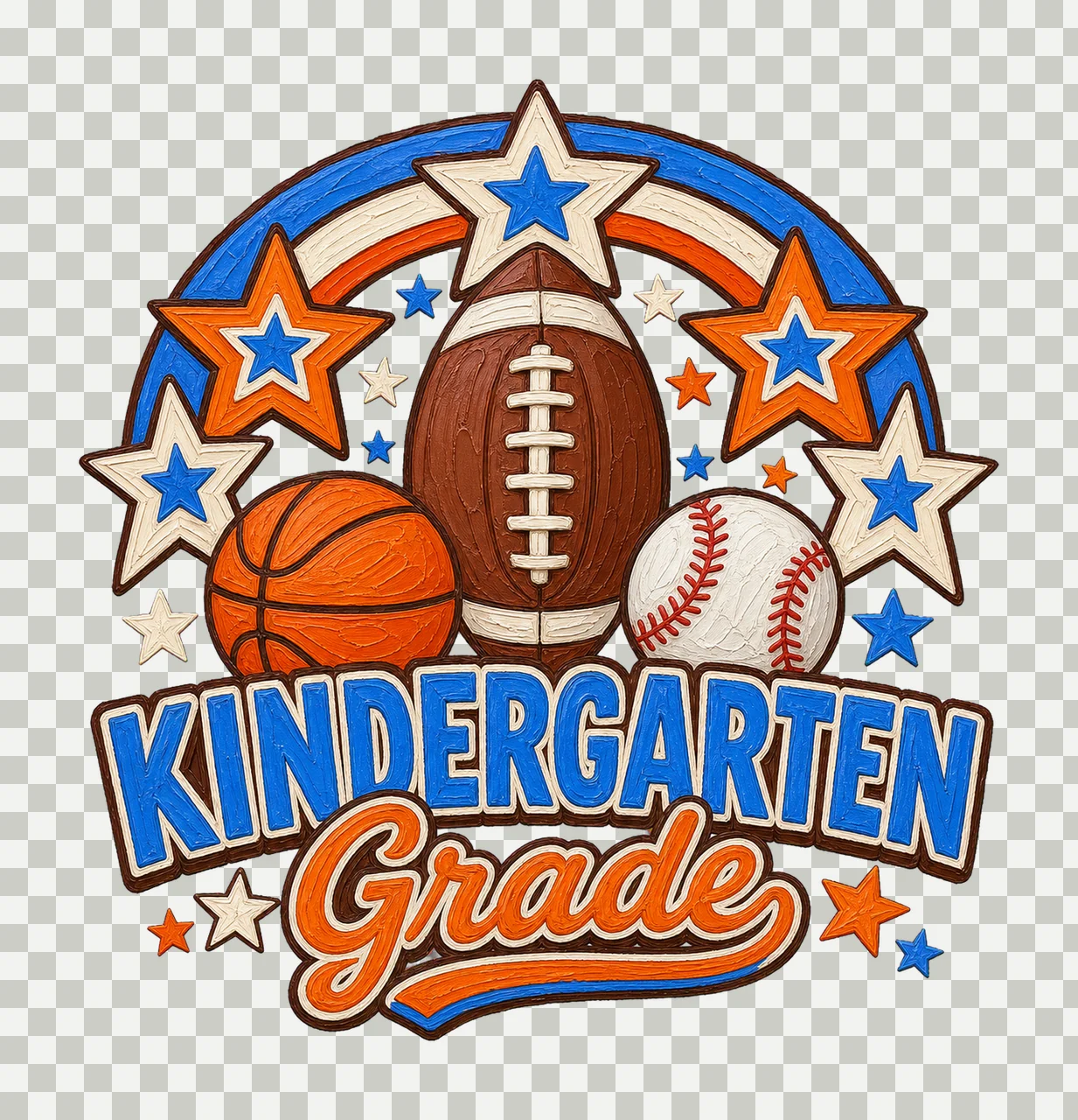 Sports Back To School Grade Football Basketball Variation D transparency and detail preview thumbnail