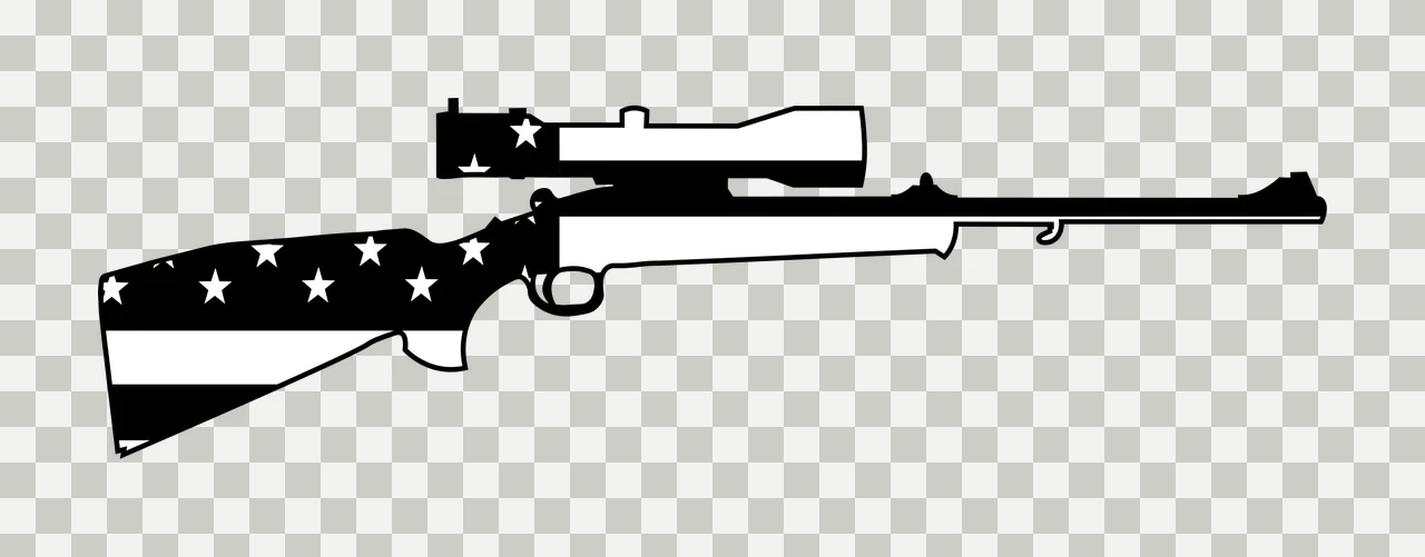 Black Silhouette Of A Scoped Rifle scope stars horizontal stripes transparency and detail preview thumbnail