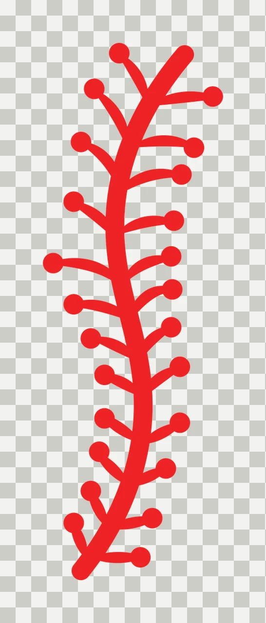 Vertical Plant Stem Silhouette With Circular Buds leaves black transparency and detail preview thumbnail