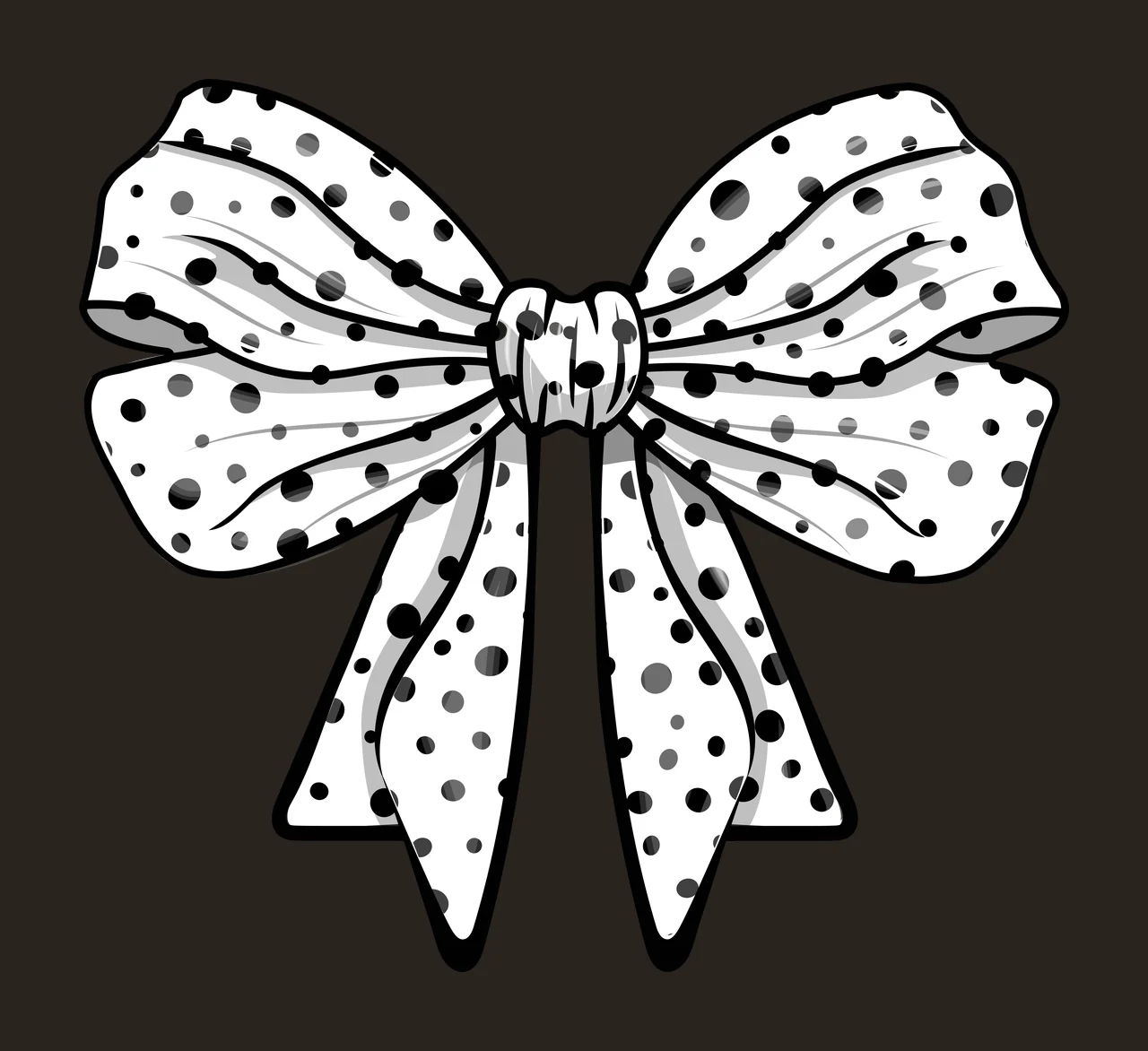 Bow Black Textured Ribbon Silhouette dots distressed texture contrast preview thumbnail