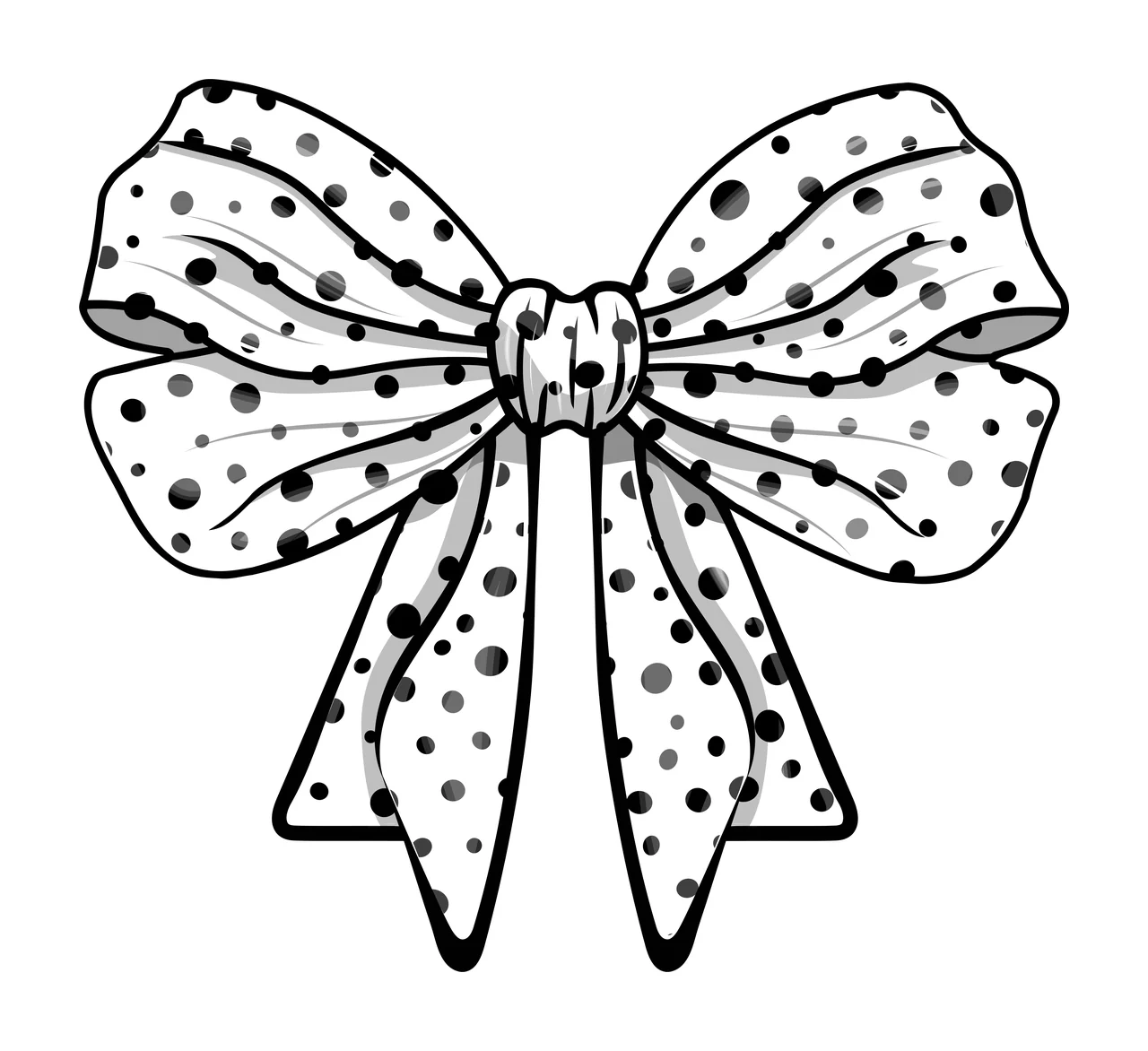 Bow Black Textured Ribbon Silhouette dots distressed texture