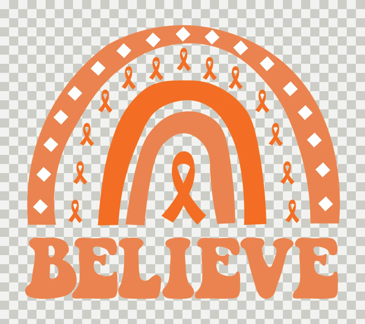 Multiple Awareness Believe Ribbon Arch Supportive Text Graphic arching transparency and detail preview thumbnail
