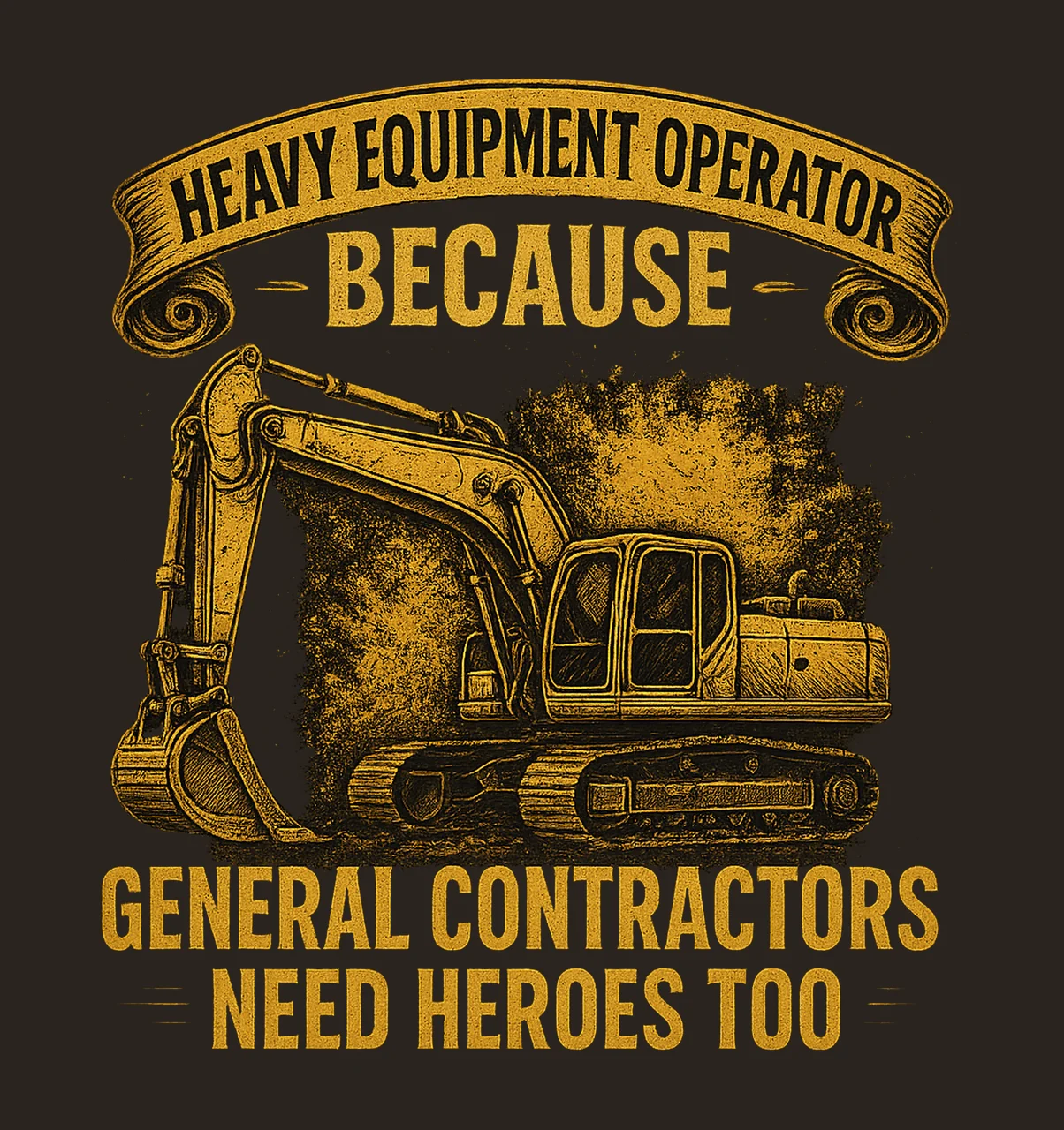 Heavy Equipment Operator Construction Hero Design Retro contrast preview thumbnail