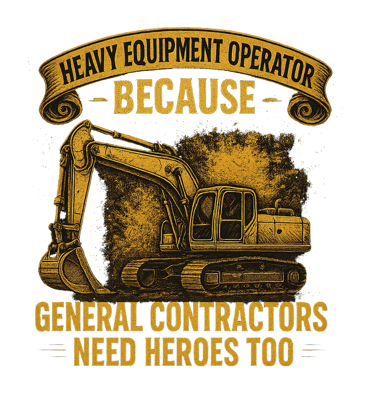 Heavy Equipment Operator Construction Hero Design Retro