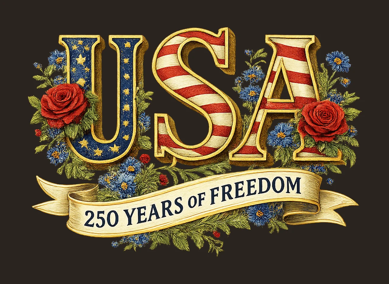 USA 250th Anniversary Floral Celebrate 250th Anniversary 4th contrast preview thumbnail
