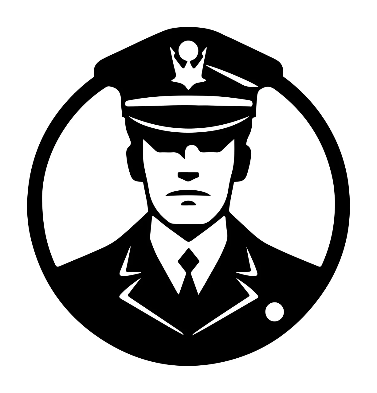 Minimalist Black And White Portrait Of A Person staring uniform