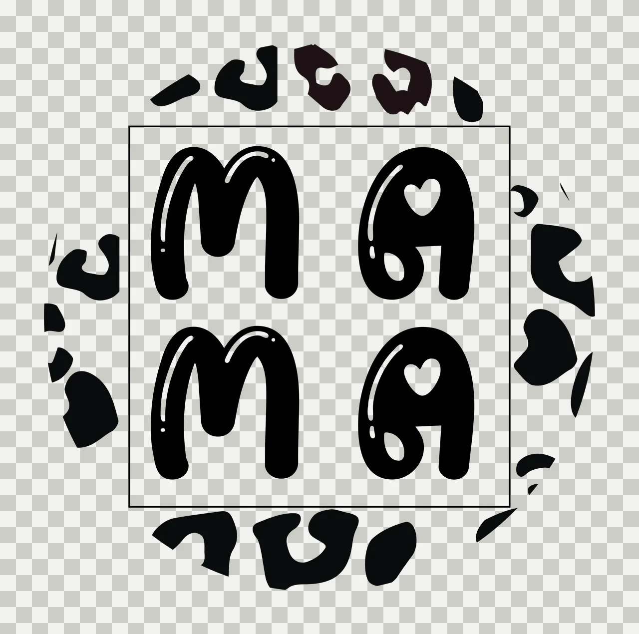Keychain Mama Leopard Print Circular Design Typography Emboss transparency and detail preview thumbnail