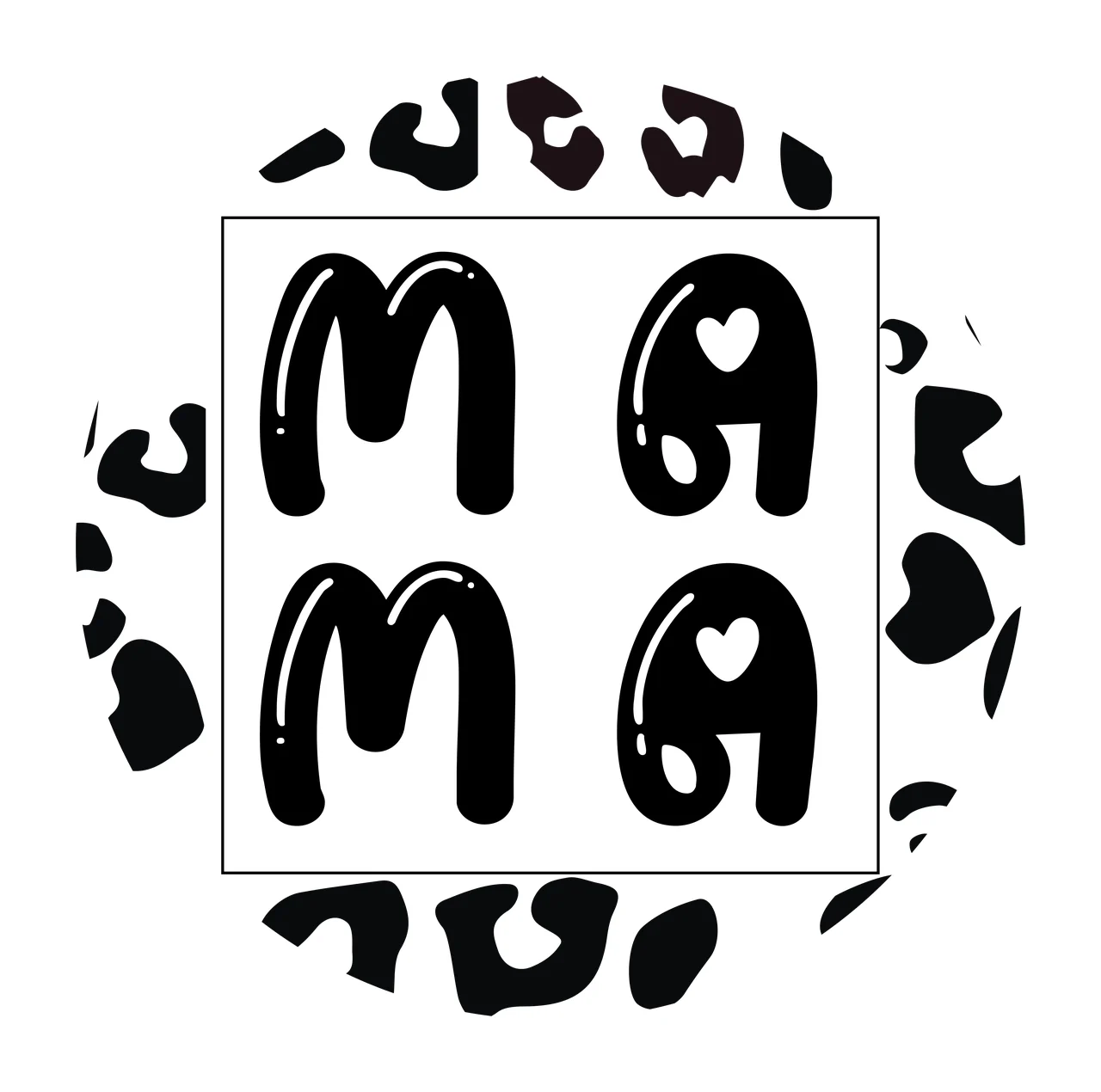 Keychain Mama Leopard Print Circular Design Typography Emboss