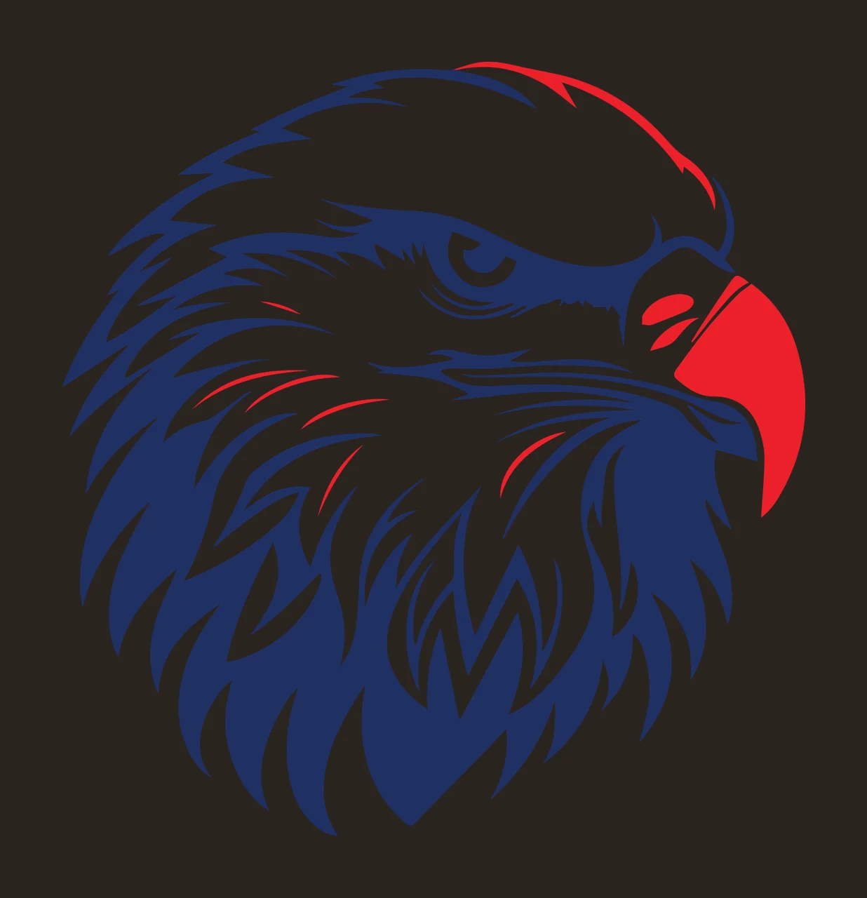 Eagle Head Profile Black White Graphic eye beak feathers bird contrast preview thumbnail