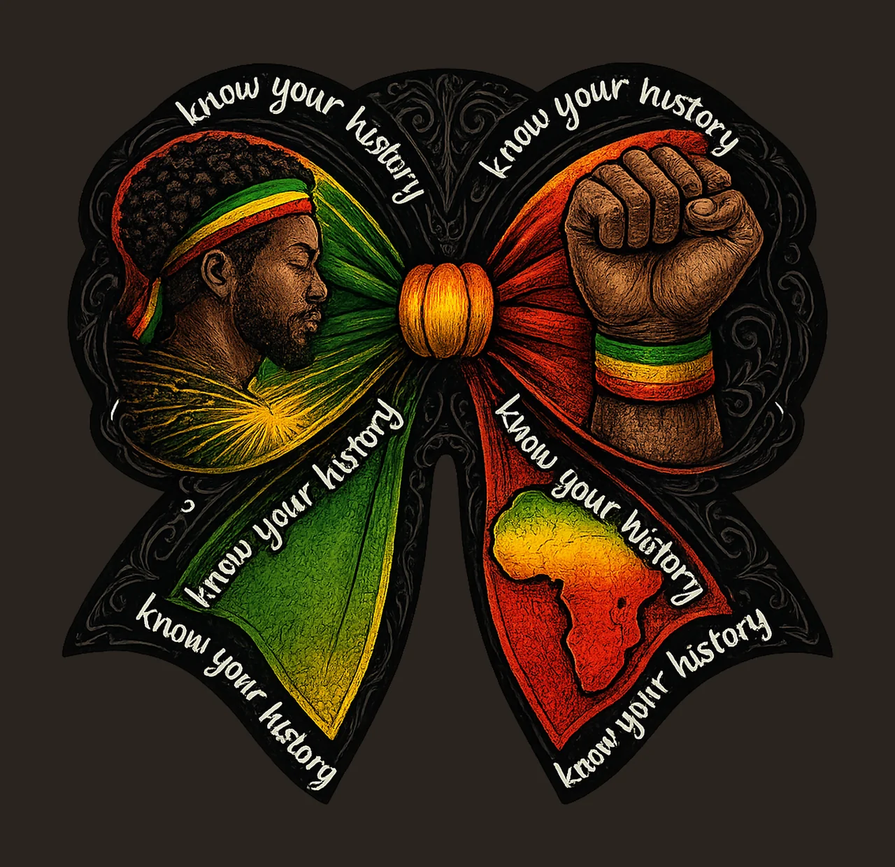 Black History Month Coquette Bow Juneteenth Sublimation contrast preview thumbnail