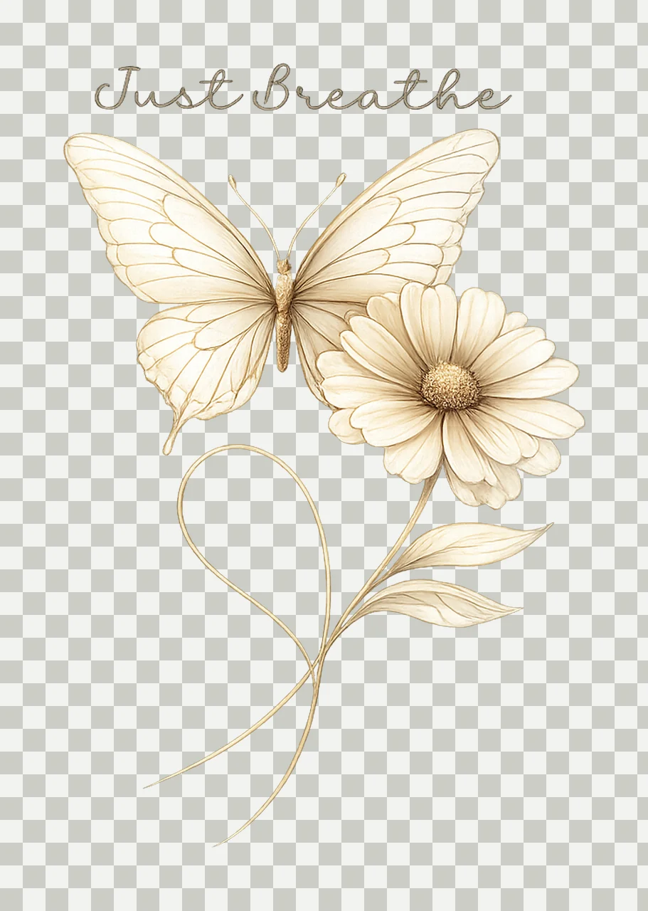 Simple Butterfly Shirt Design Flower Boho Sweatshirt Just transparency and detail preview thumbnail