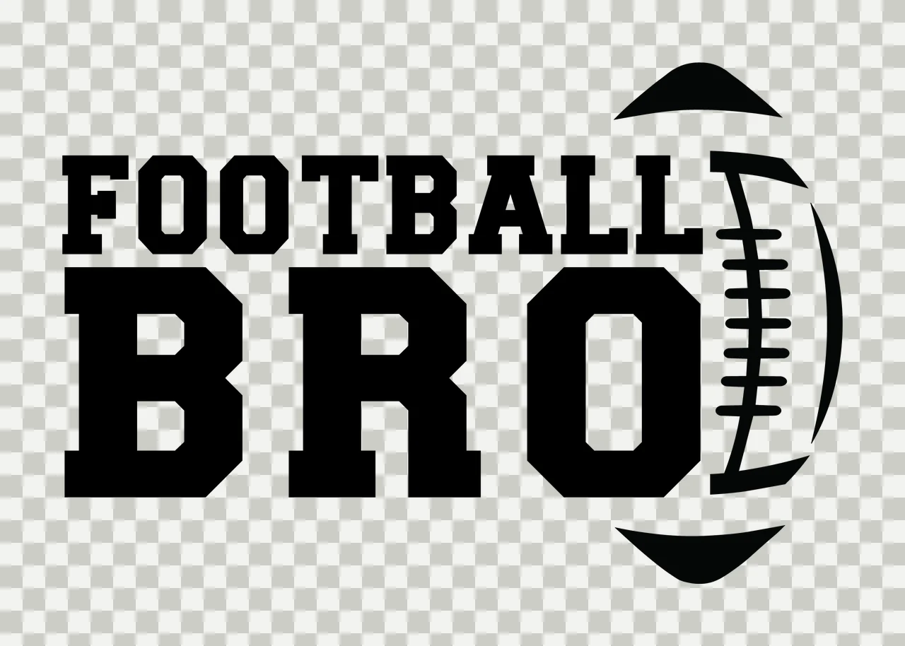 Football Bro Graphic Typography Logo With Text Bold black Plain white transparency and detail preview thumbnail