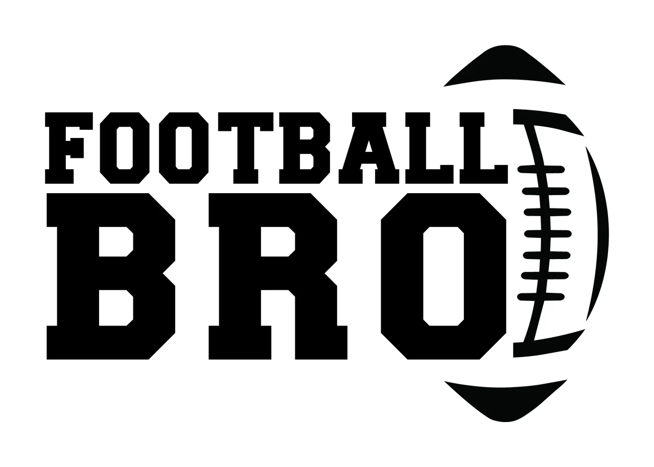Football Bro Graphic Typography Logo With Text Bold black Plain white