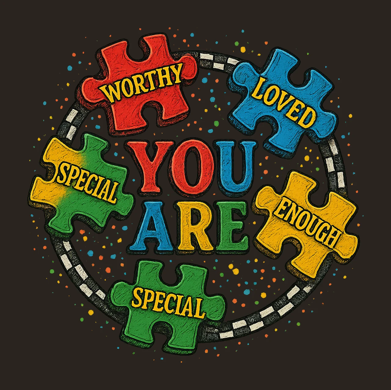 You Are Unique Chosen Loved Valued Treasured Autism contrast preview thumbnail