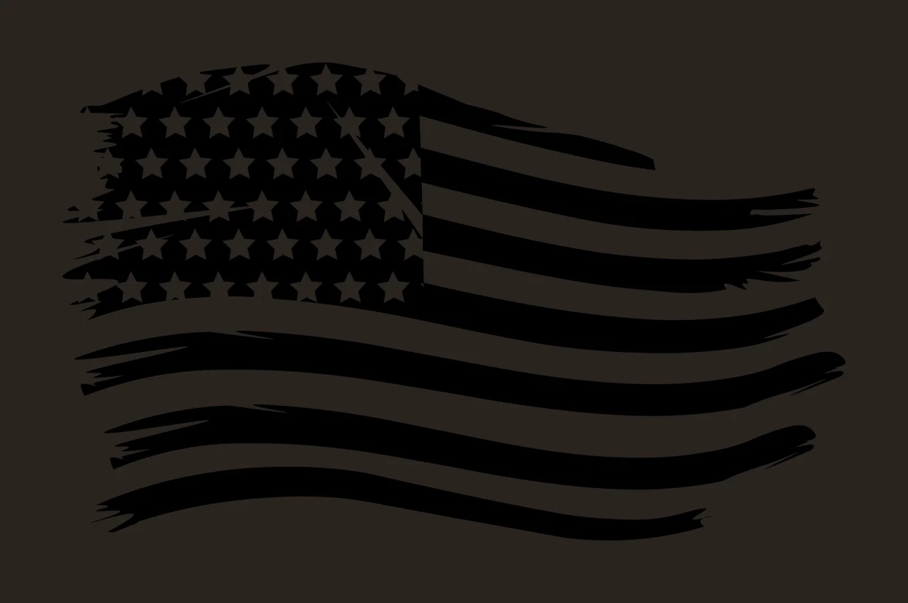 Black Flag Waving Distressed American Graphic stars stripes contrast preview thumbnail