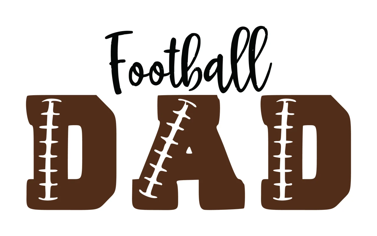 Football Dad Text With Laces reading typography bold athletic font