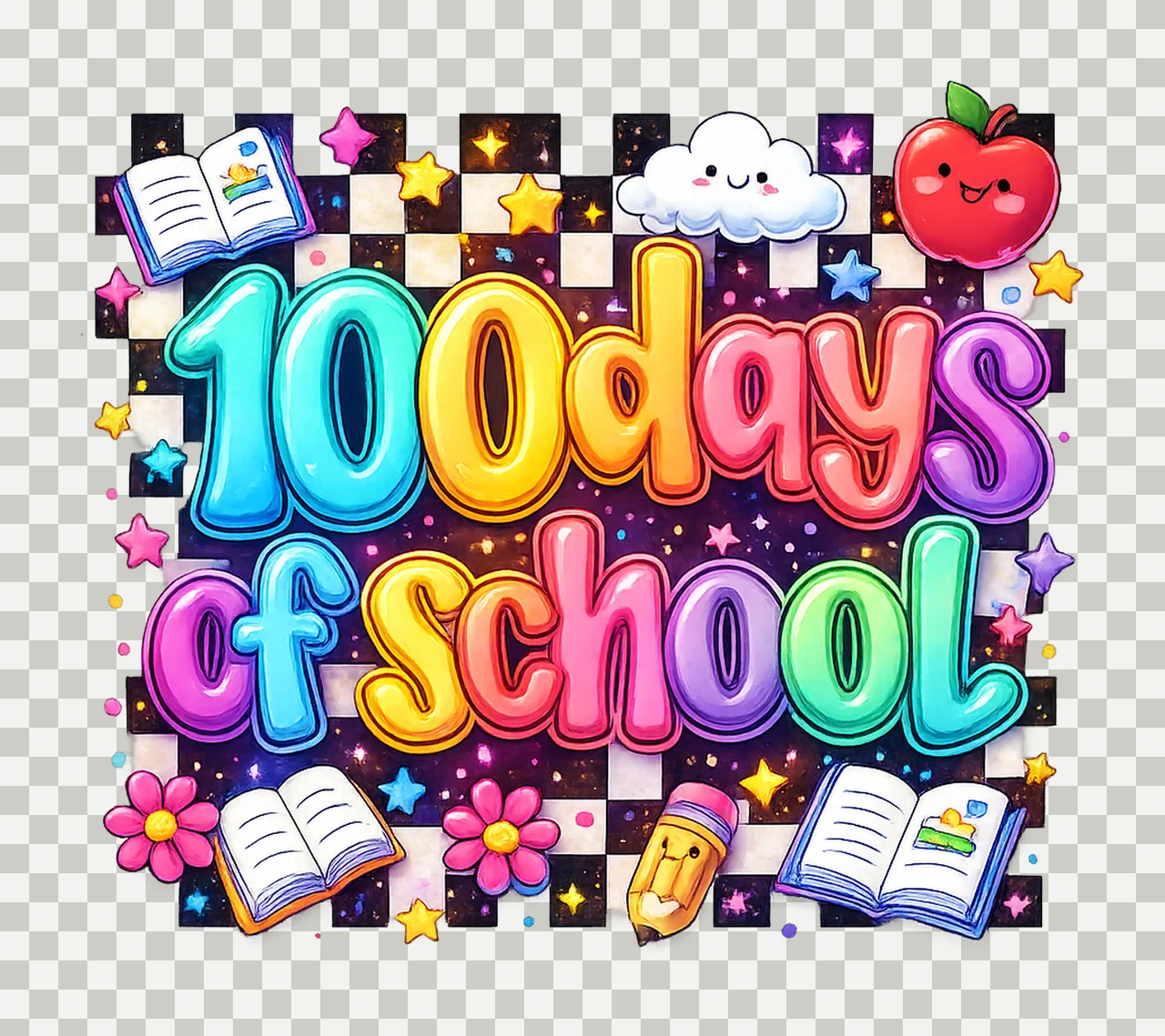 100 Days Of School Preppy 100th Day Of School Teache Digital transparency and detail preview thumbnail