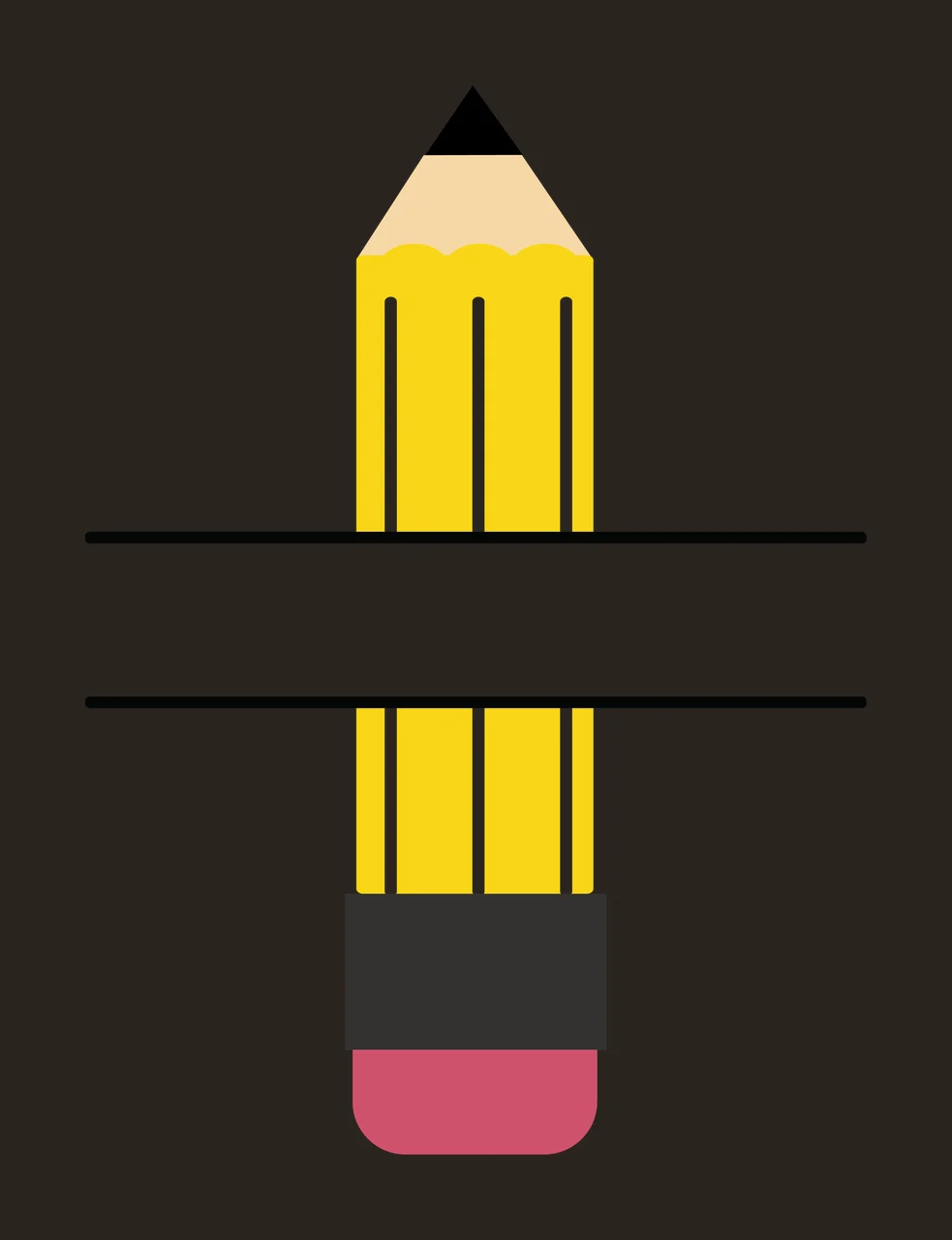 School Pencil Monogram Frame Split contrast preview thumbnail